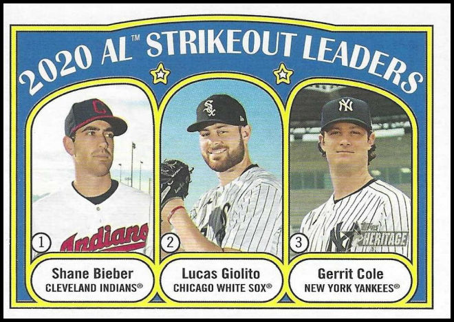 96 2020 AL Strikeout Leaders (Shane Bieber Lucas Giolito Gerrit Cole) LL